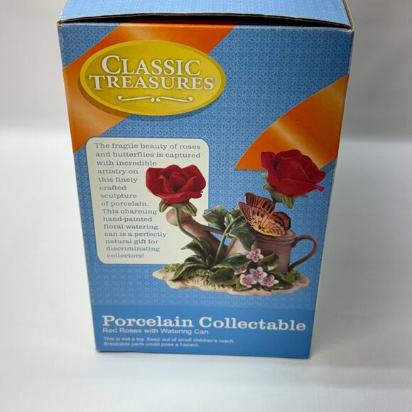 Classic Treasures Porcelain Collectable‎ Red Roses With Watering Can Ornament - Picture 4 of 16